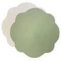 Jogo americano dupla face impermeável redondo bege e verde 42 cm – Lolahome