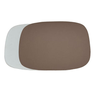 Jogo americano dupla face impermeável retangular branco e marrom 46x35cm Lolahome
