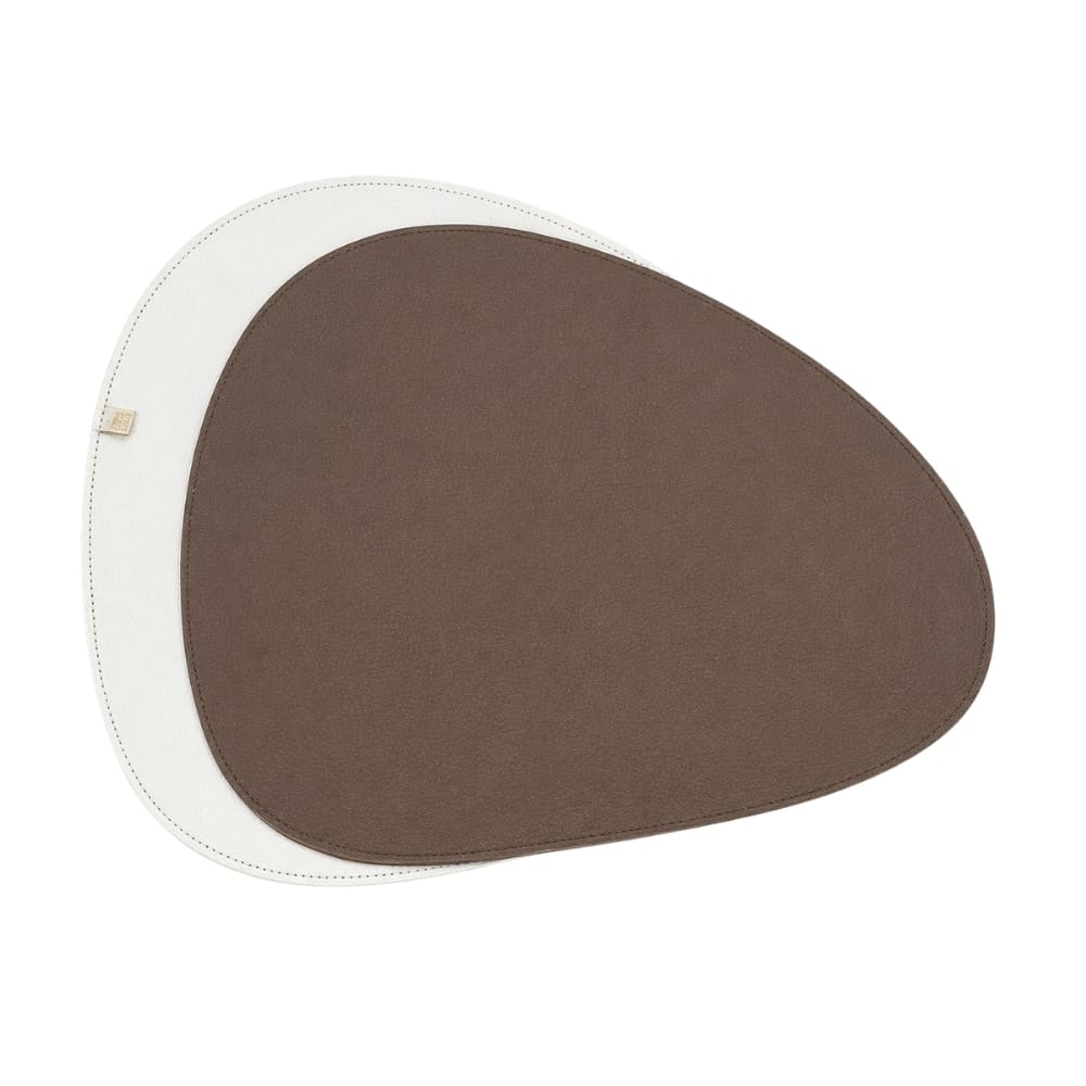 JOGO AMERICANO DUPLA FACE IMPERMEÁVEL ORGÂNICO MARROM E BRANCO 39X33CM