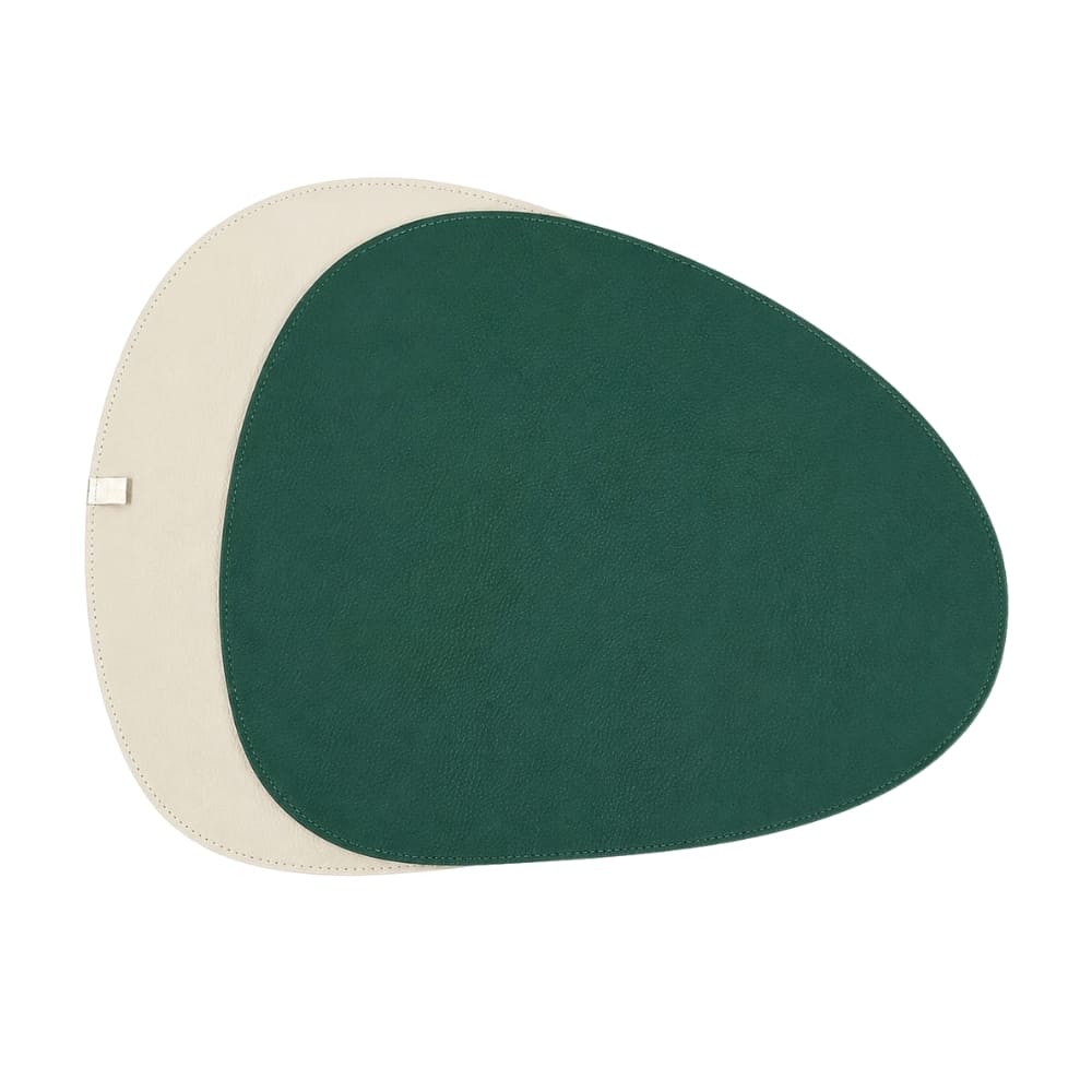 JOGO AMERICANO DUPLA FACE IMPERMEÁVEL ORGANICO BEGE E VERDE 39CM