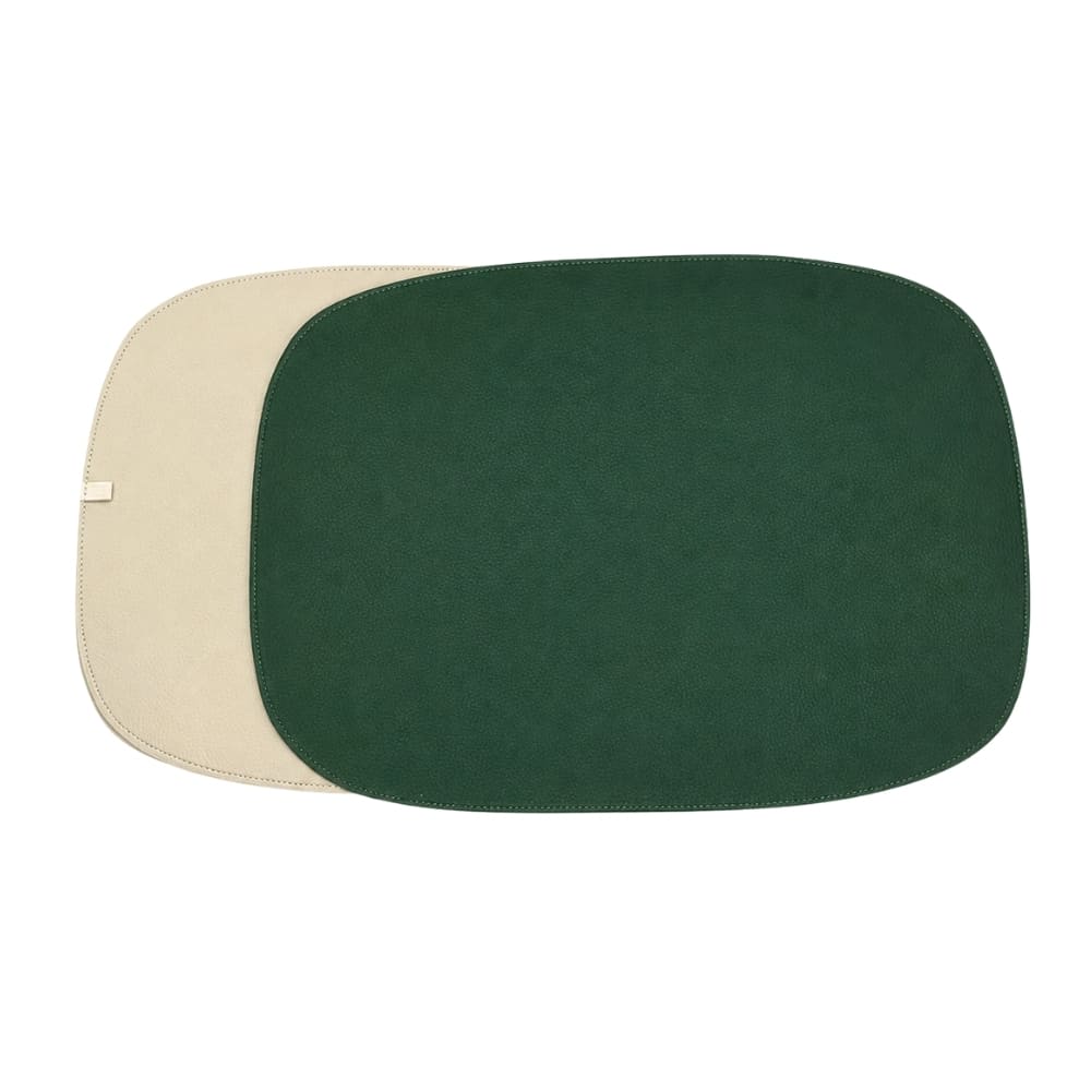 JOGO AMERICANO DUPLA FACE IMPERMEÁVEL ORGÂNICO VERDE E BEGÊ 46X35CM