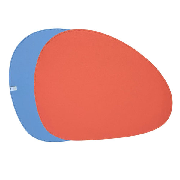 Jogo americano dupla face impermeável orgânico laranja e azul 39cm Lolahome