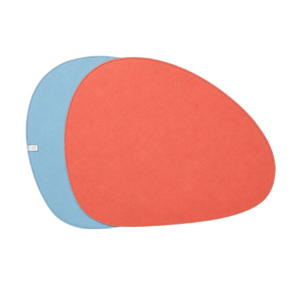 JOGO AMERICANO DUPLA FACE IMPERMEÁVEL ORGÂNICO LARANJA E AZUL 39X33CM