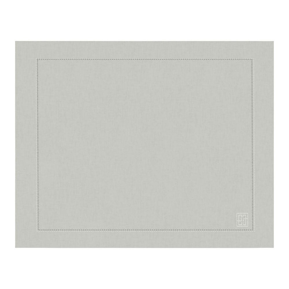 Jogo americano de linho visco cinza premium Lolahome 50x39cm sobre mesa posta