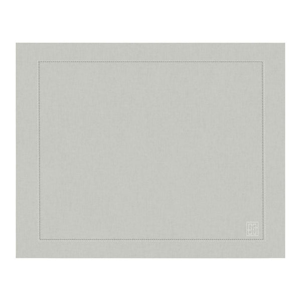 Jogo americano de linho visco cinza premium Lolahome 50x39cm sobre mesa posta