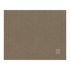 JOGO AMERICANO DE LINHO PURO BARRA LARGA PREMIUM MARROM