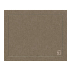 ogo americano de linho puro barra larga premium marrom 50x39 cm — Lolahome