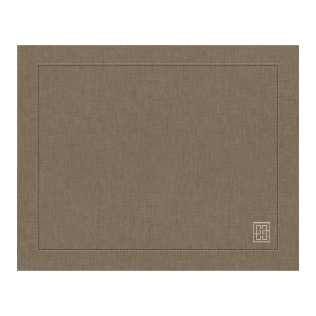 ogo americano de linho puro barra larga premium marrom 50x39 cm — Lolahome