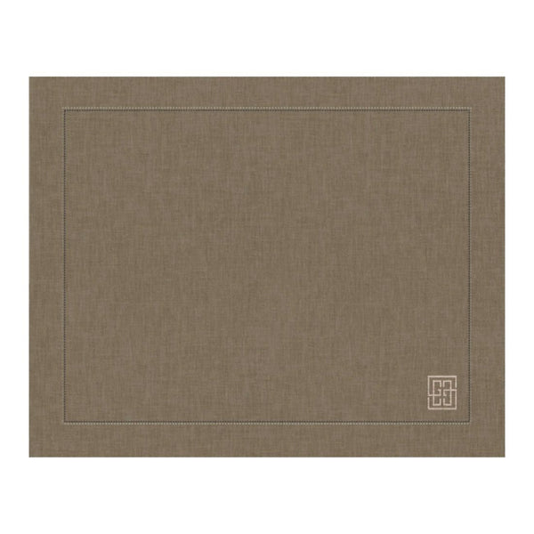 ogo americano de linho puro barra larga premium marrom 50x39 cm — Lolahome