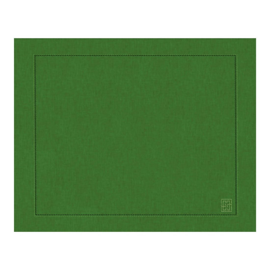 Jogo americano de linho puro verde oliva com barra larga premium – Lolahome