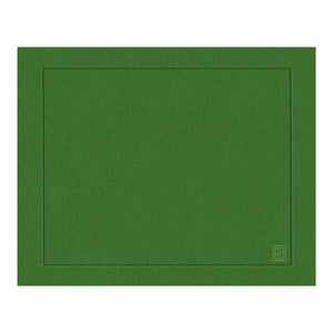 Jogo americano de linho puro verde oliva com barra larga premium – Lolahome
