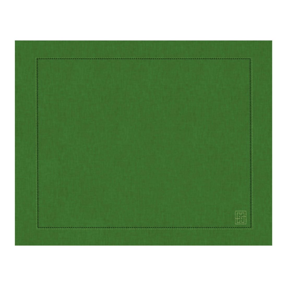 Jogo americano de linho puro verde oliva com barra larga premium – Lolahome