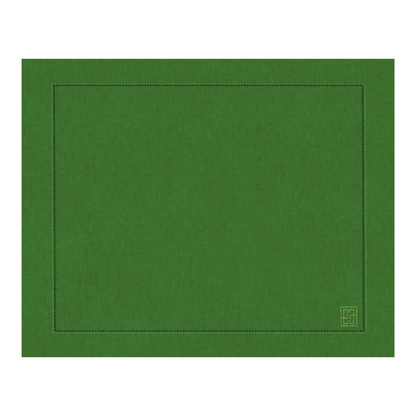 Jogo americano de linho puro verde oliva com barra larga premium – Lolahome