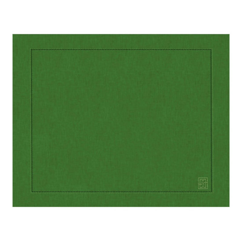 Jogo americano de linho puro verde oliva com barra larga premium – Lolahome