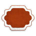 Jogo americano Easy Clean Ella terracota e branco - Lolahome
