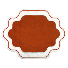 Jogo americano Easy Clean Ella terracota e branco - Lolahome