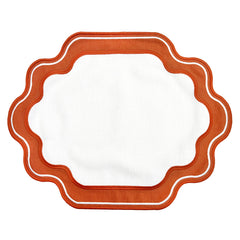 Jogo americano Easy Clean Ella branco e terracota 47x37cm Lolahome