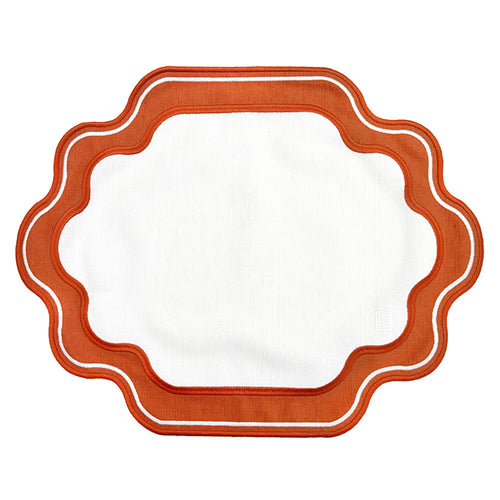 Jogo americano Easy Clean Ella branco e terracota 47x37cm Lolahome