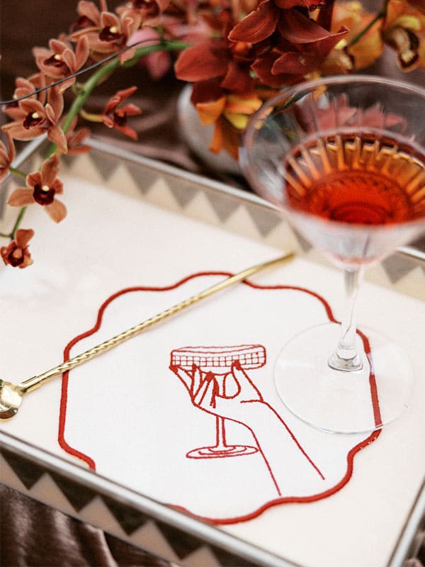 Set guardanapo de coquetel All That Jazz – detalhe do tecido linho – Lolahome