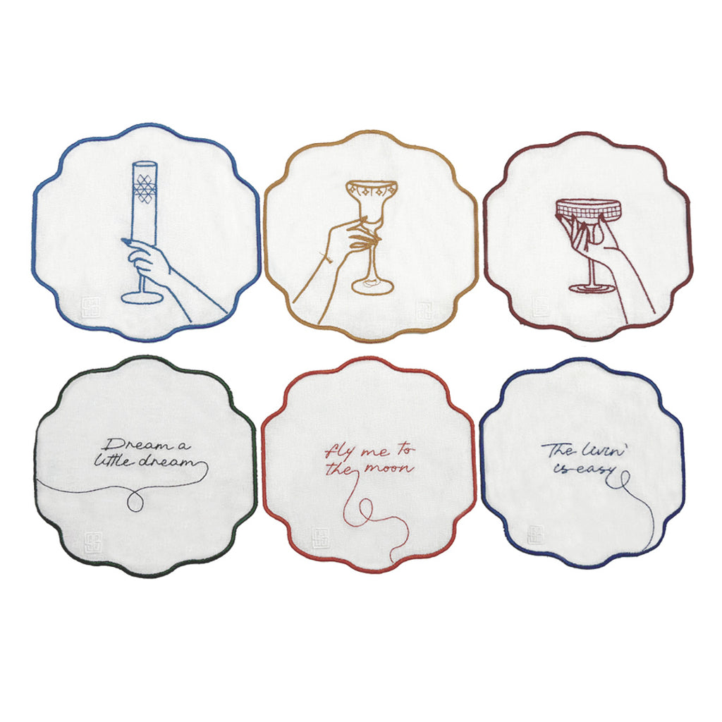 Set guardanapo de coquetel linho All That Jazz 6 peças – vista do conjunto – Lolahome
