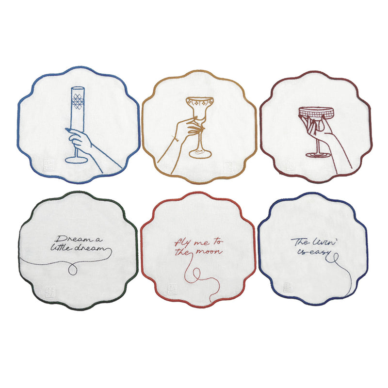 Set guardanapo de coquetel linho All That Jazz 6 peças – vista do conjunto – Lolahome