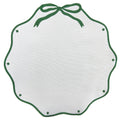 Jogo americano redondo Easy Clean Laço Verde 42cm branco e verde Lolahome