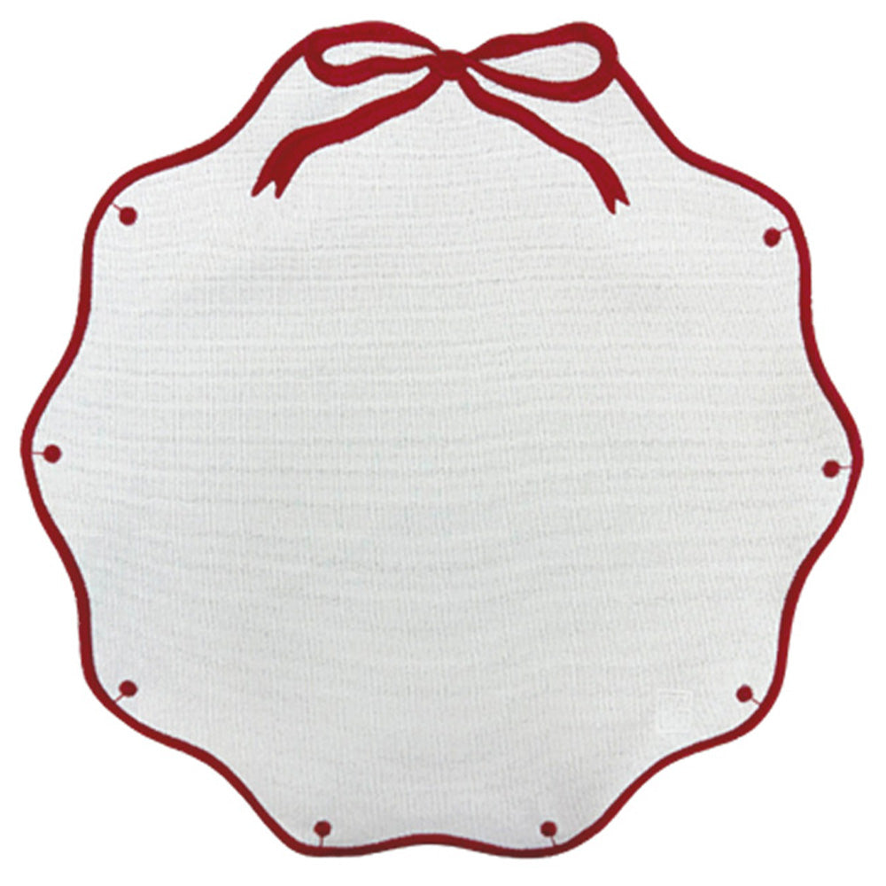 Jogo americano impermeável com laço vermelho 42cm - Lolahome