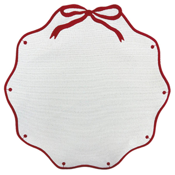 Jogo americano impermeável com laço vermelho 42cm - Lolahome