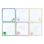 SET GUARDANAPOS DE COQUETEL EM LINHO FLOWERSCAPE 6 PEÇAS
