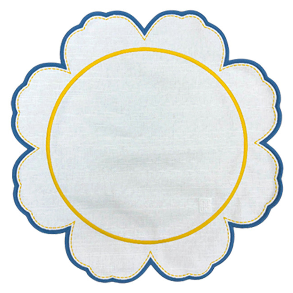 JOGO AMERICANO EASY CLEAN FLOWERSCAPE AZUL E AMARELO 40CM
