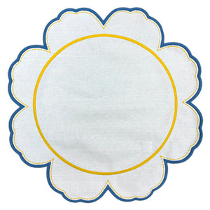 JOGO AMERICANO EASY CLEAN FLOWERSCAPE AZUL E AMARELO 40CM