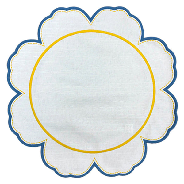 JOGO AMERICANO EASY CLEAN FLOWERSCAPE AZUL E AMARELO 40CM