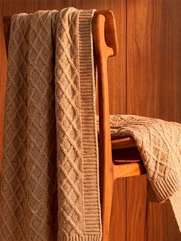 MANTA LOSANGOS CASHMERE TOUCH MARROM 130X180 CM