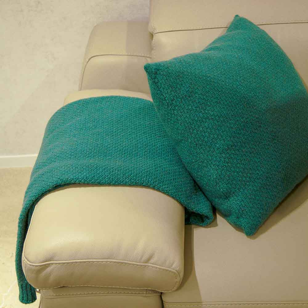 CAPA DE ALMOFADA CASHMERE TOUCH PONTO ARROZ- VERDE- 50X50 CM
