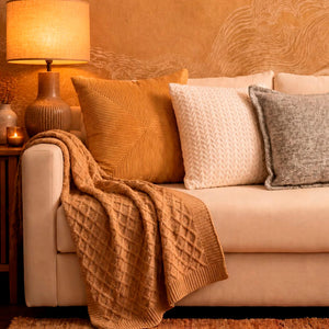 CAPA DE ALMOFADA TRICOT PLUS LOSANGOS OFF WHITE 50X50 CM