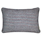 CAPA DE ALMOFADA DE TWEED VERMELHA E AZUL 50X35