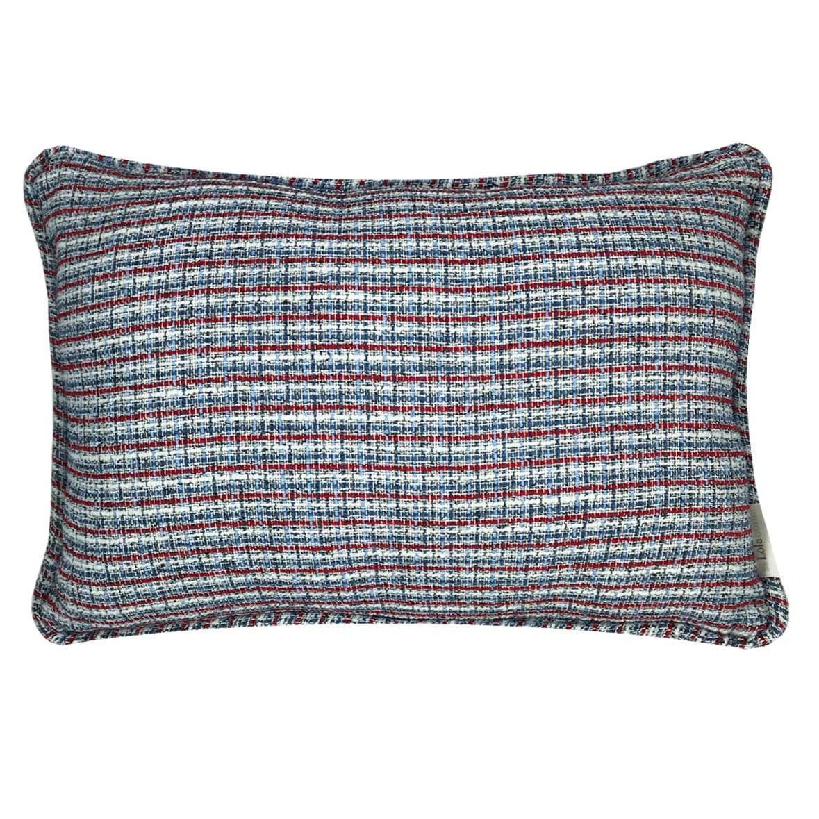 CAPA DE ALMOFADA DE TWEED VERMELHA E AZUL 50X35