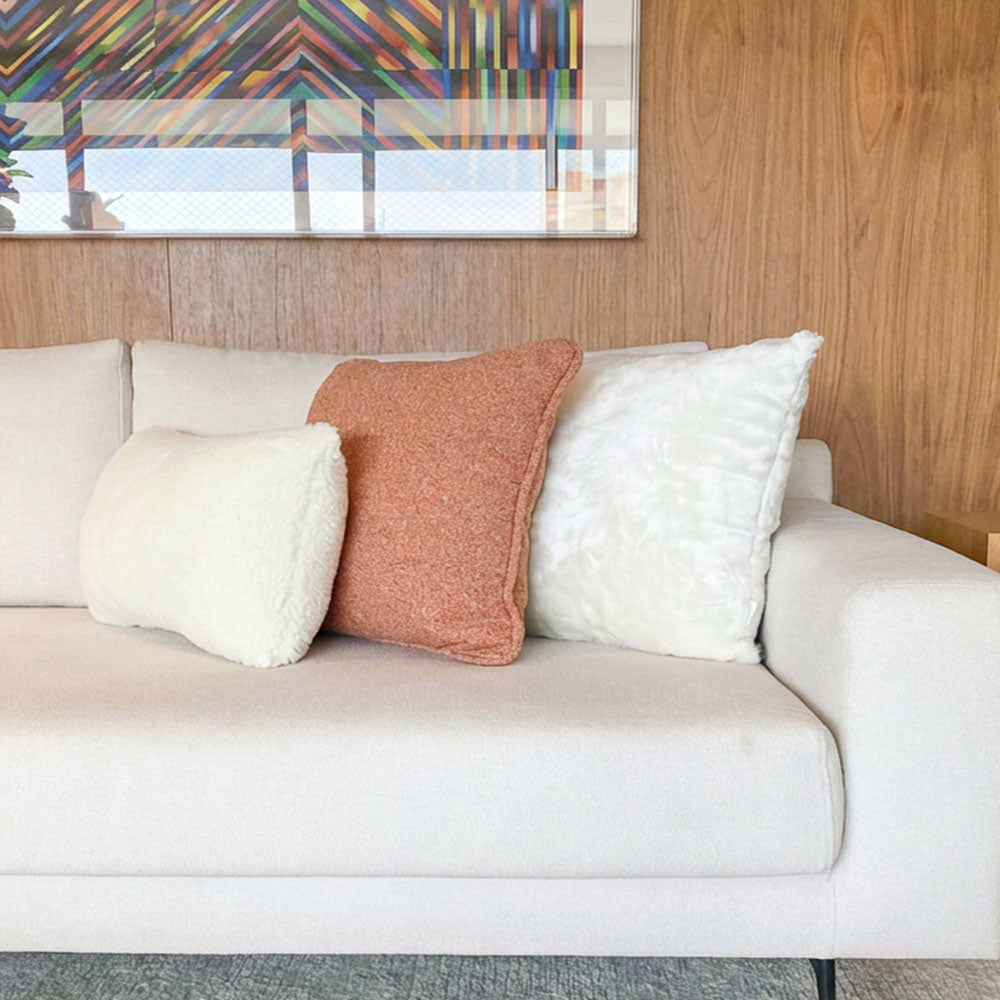 CAPA DE ALMOFADA BOUCLÉ ECO LARANJA 50X50 CM