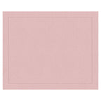 Jogo americano retangular de linho visco rosa com acabamento ajour 46x35cm - Lolahome