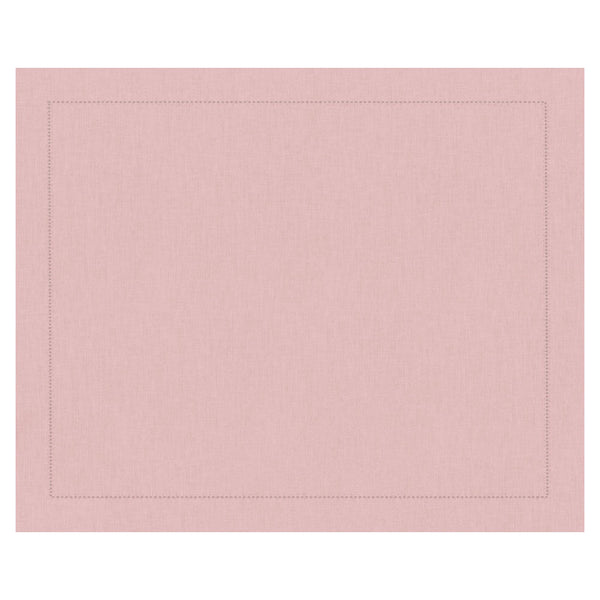 Jogo americano retangular de linho visco rosa com acabamento ajour 46x35cm - Lolahome