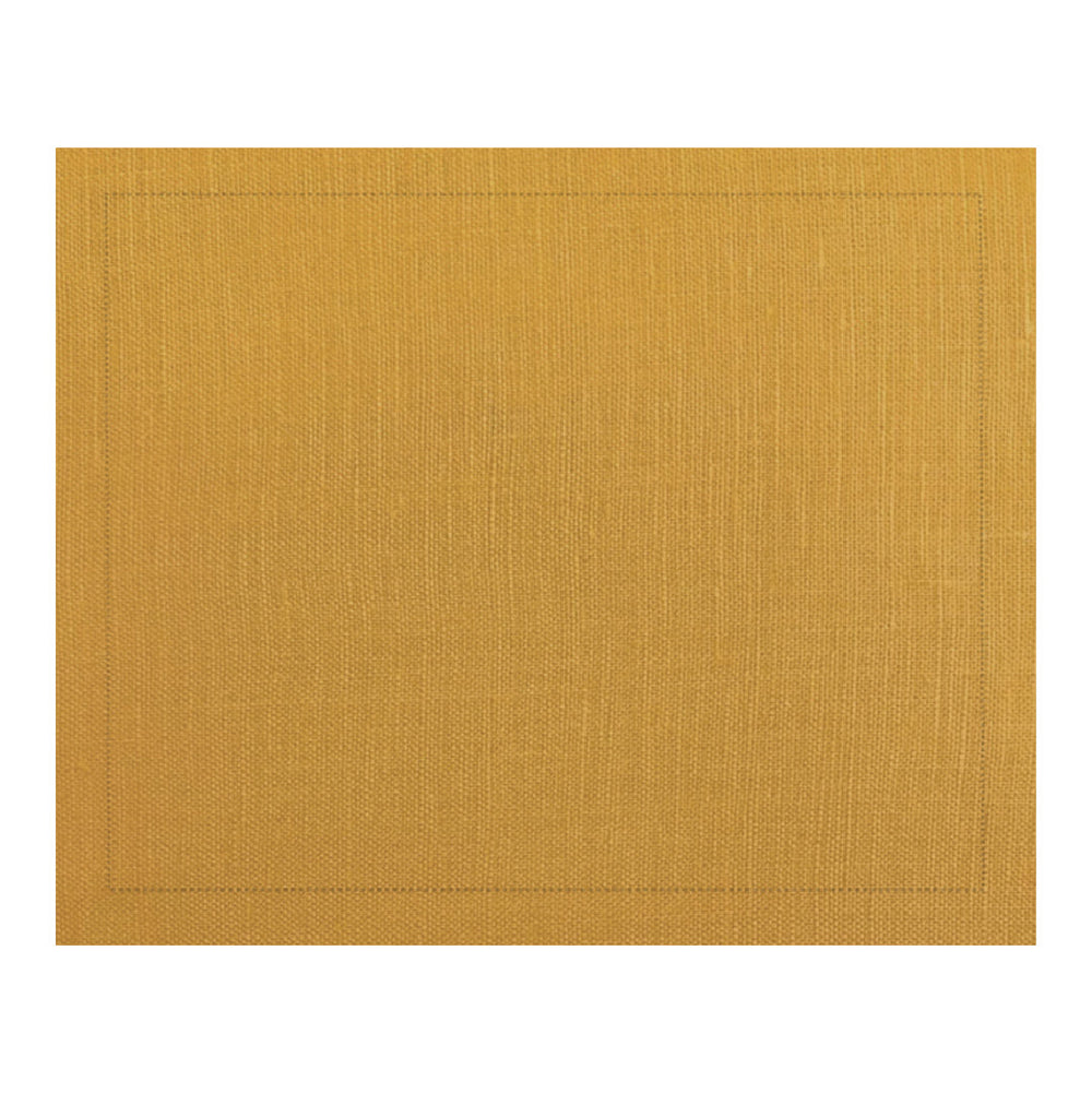 Jogo americano de linho visco amarelo com acabamento Ponto Ajour 46x35cm – Lolahome