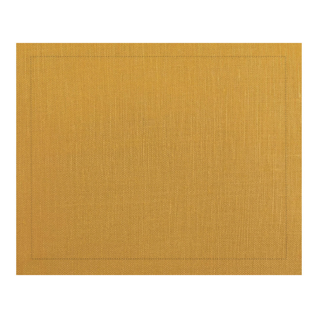 Jogo americano de linho visco amarelo com acabamento Ponto Ajour 46x35cm – Lolahome