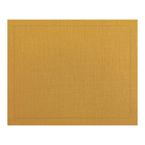 Jogo americano de linho visco amarelo com acabamento Ponto Ajour 46x35cm – Lolahome
