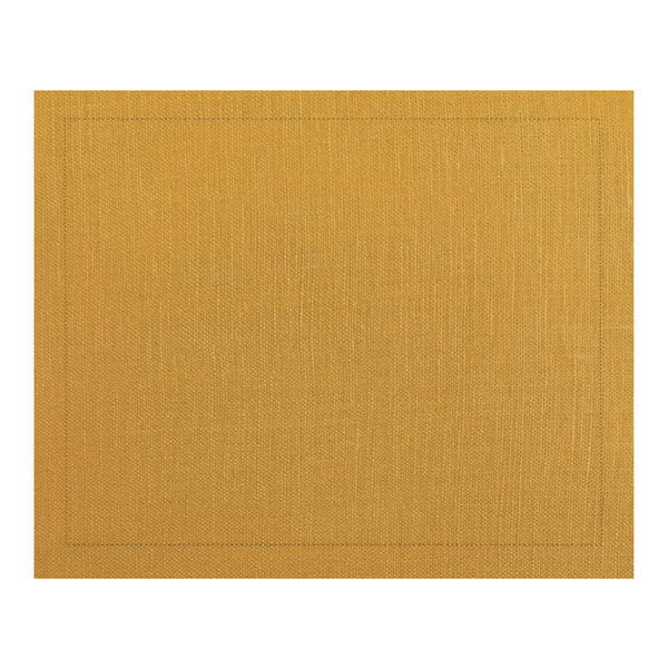 Jogo americano de linho visco amarelo com acabamento Ponto Ajour 46x35cm – Lolahome