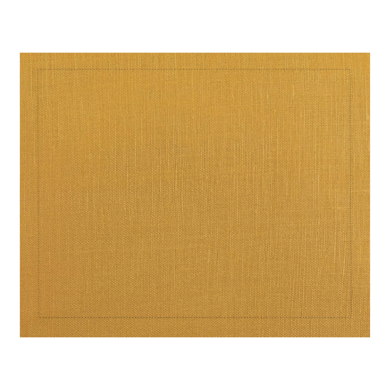 Jogo americano de linho visco amarelo com acabamento Ponto Ajour 46x35cm – Lolahome