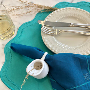 JOGO AMERICANO EASY CLEAN ONDAS RETANGULAR VERDE ÁGUA 48X38 CM -VERDE