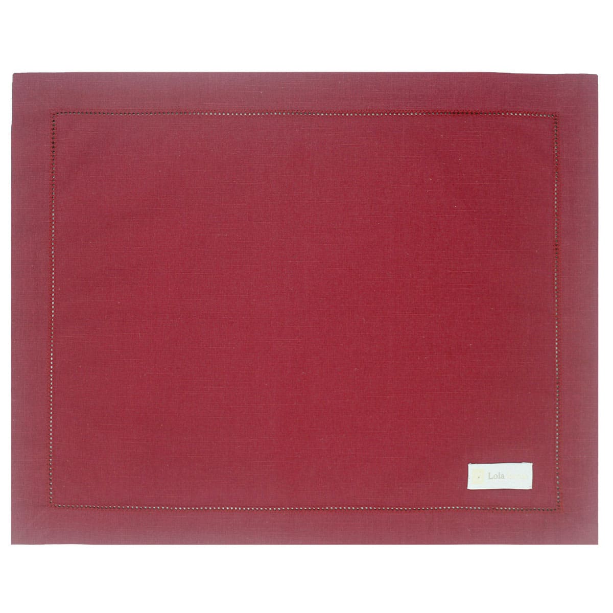 Jogo americano algodão flamê vermelho com ponto ajour 46x37 cm - Lolahome