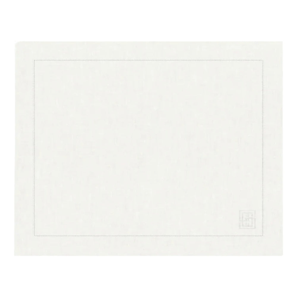 JOGO AMERICANO DE LINHO PURO BARRA LARGA PREMIUM OFF WHITE 50X39CM