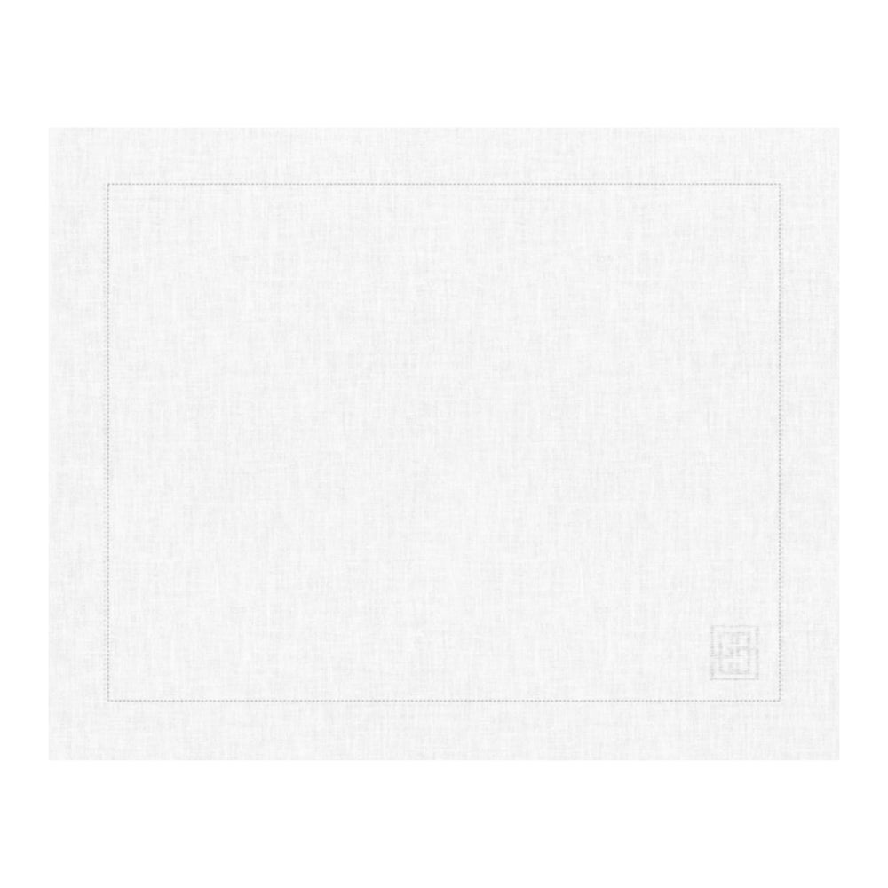 Jogo americano de linho misto premium branco 50x39cm com barra larga - Lolahome