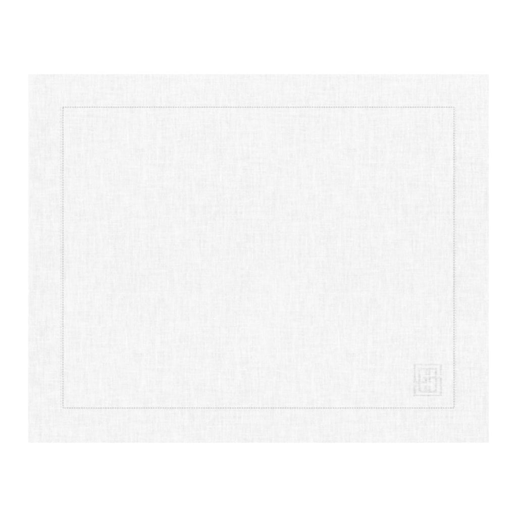 Jogo americano de linho misto premium branco 50x39cm com barra larga - Lolahome